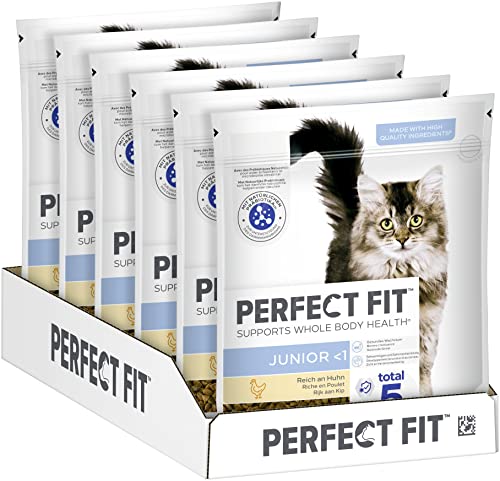 🔥 STARKER PREIS (-36%) PERFECT FIT Junior <1 Trockenfutter für Katzen 6 x 750 g Huhn (6er-Packung)