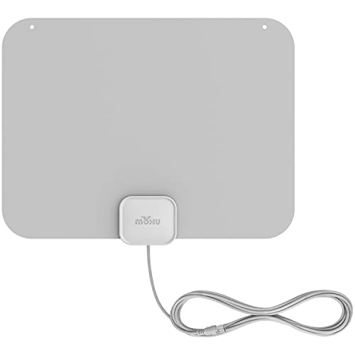 Mohu Leaf – New Look, Warm Grey Design – Ultra-Thin Indoor TV Antenna, UHF VHF, 40-Mile Range, Multi-Directional, 4K UHD, NEXTGEN TV - w/ 12 ft. Cable
