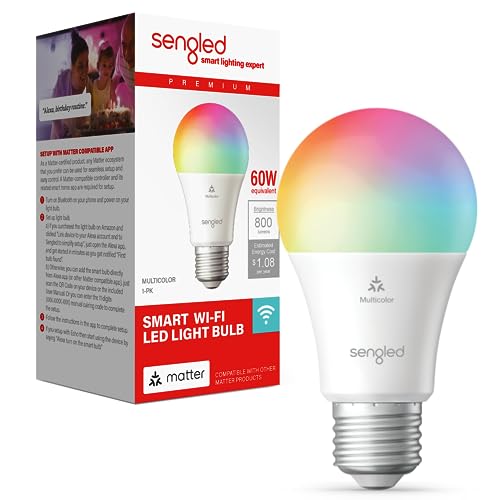 Sengled Matter LED Smart Light Bulb A19 Multicolor Compatible With