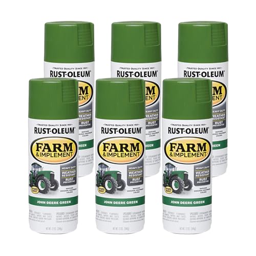 Rust-Oleum 280124-6PK Farm & Implement Spray Paint, 12 oz, JD Green, (Pack of 6)