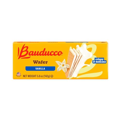 Bauducco Vanilla Wafers - Crispy Wafer Cookies With 3 Delicious, Indulgent, Decadent Layers of Vanilla Flavored Cream - Delicious Sweet Snack or Desert - 5.0 oz (Pack of 1)