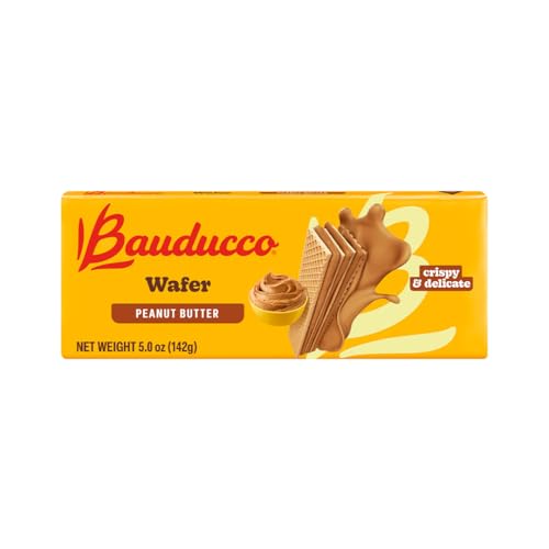 Bauducco Peanut Butter Wafers - Crispy Wafer Cookies With 3 Delicious, Indulgent Decadent Layers of Peanut Butter Flavor