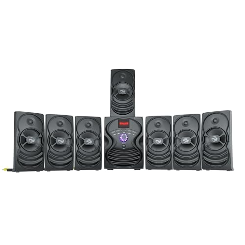 ZEBRONICS Omega 7.1 Home Theatre Speaker with 120W Output, Bluetooth v5.0, USB, AUX, FM Radio, Powerful Subwoofer, LED Display, Remote, Volume & Bass 