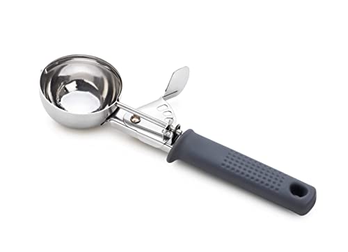 ARTO Ice Cream Scoop with Trigger – Stainless Steel | Push-Button Ice Cream Scooper for Gelato, Frozen Yogurt – Food-Grade Rubber Handle, Dishwasher S