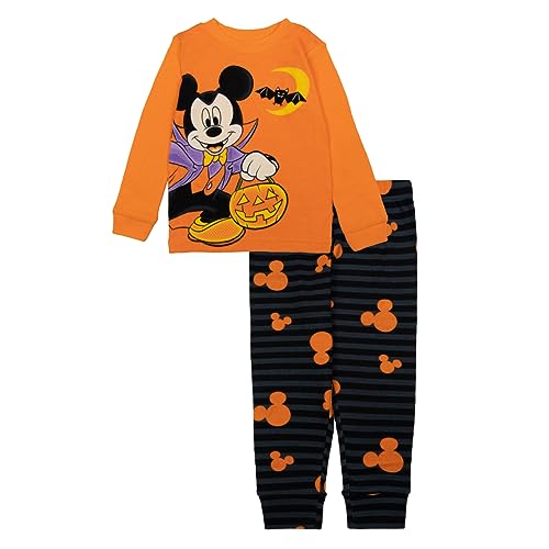 Disney unisex-child 2-piece Snug-fit Cotton Holiday Pajama Set, Soft & Cute for Kids, VAMPIRE MICKEY, 3T
