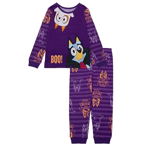 Bluey Little Girls’ Boo Sisters 2-Piece Snug-Fit Pajama Set, 4T