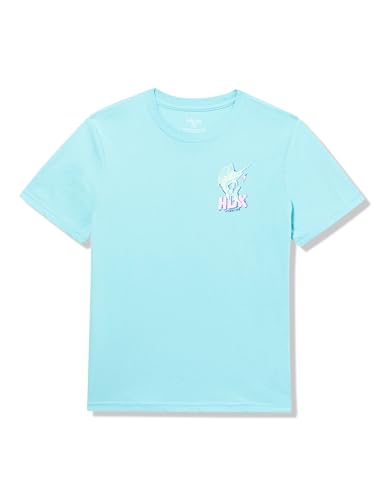 HUK Boys Short Sleeve Performance Tee, Kids Fishing T-Shirt, Sail Bones - Marine Blue, Large US