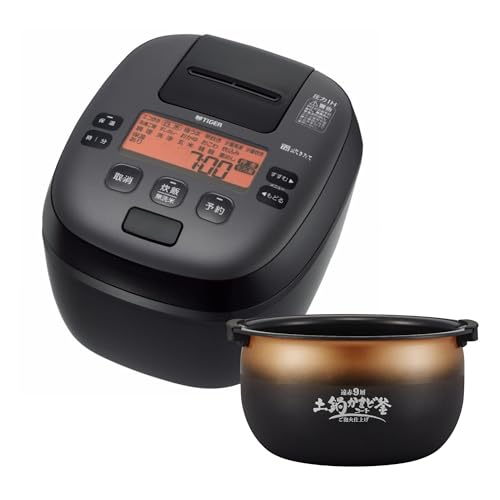 タイガー魔法瓶 ご泡火炊き 圧力 IH 炊飯器 日本製 JPI-S10NK 遠赤 9層 土鍋 かまど コート釜 5.5合 ブラック ホワイト 土鍋コート 調理 内ぶた キャップ食洗機対応 炊きたて タイガー 圧力IH炊飯器 5. 5合 4