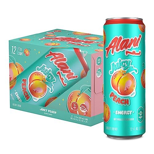 Alani Nu JUICY PEACH,Sugar Fr...lories,12 Fl Oz Cans,12 Pack