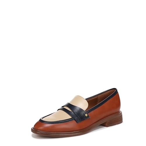 Franco Sarto Womens Edith Slip On Loafers Biscuit Brown Colorblock Multi 9 M