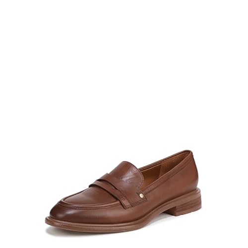 Franco Sarto Womens Edith Slip On Loafers Tobacco Brown Leather 8 M
