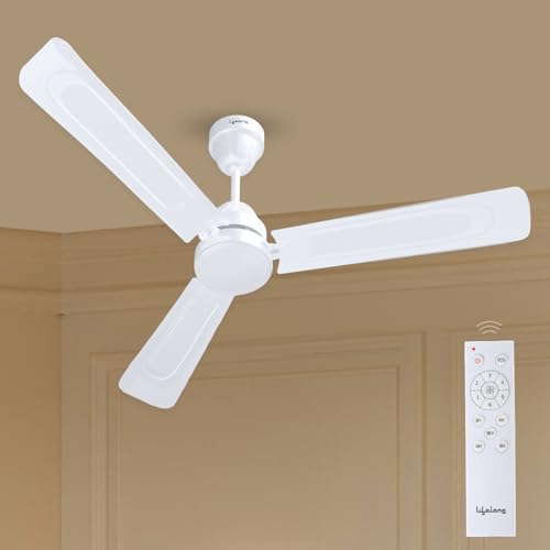 Lifelong 1200Mm Bldc Ceiling Fan For Home (48Inch)-35-Watt Smart Fan With 350 Rpm High Speed-Up To 60% Energy Saving 5-Star Rated Noiseless Fan-Remote