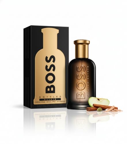 HUGO BOSS Men's Boss Bottled Elixir Parfum - Notes of Vetiver, Patchouli and Cedarwood