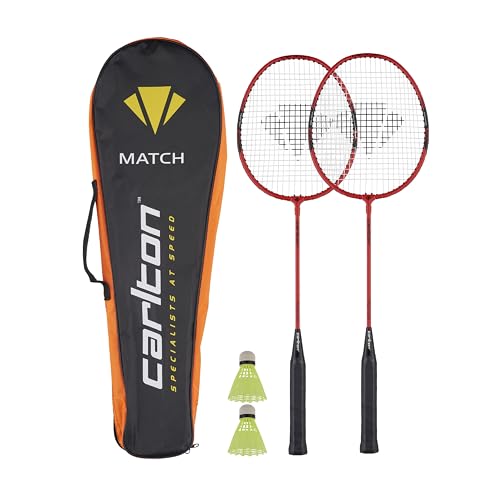 🔥 SELTEN SO GÜNSTIG (-41%) Carlton Badmintonset Match 2 Spieler (2 Schläger, 2 Bälle + Tasche), Red/Black