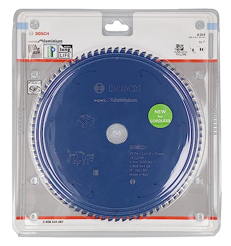 🔥 STARKER PREIS (-74%) Bosch 1x Kreissägeblatt Expert for Aluminium (für Aluminium, Sägeblatt Ø 254 x 2,4/1,8 x 30 mm, 78 Zähne, Professional Zubehör Akku Kreissäge)