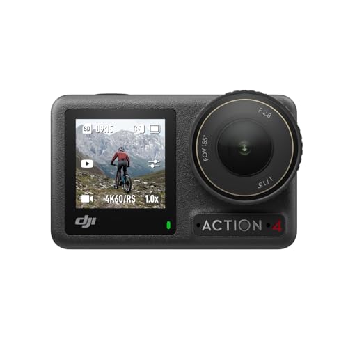 DJI Osmo Action 4 Combo estándar, cámara de acción impermeable de 4K/120 fps con sensor de 1/1.3 pulgadas, impresionantes imágenes con poca luz, rendimiento de color de 10 bits y D-Log M, larga