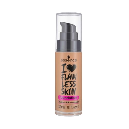 Essence I LOVE FLAWLESS SKIN foundation 70 Light Sand, liquid foundation, Light Sand shade, full coverage, matte finish, long-lasting, blendable textu