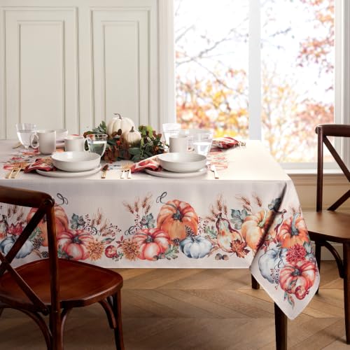 Elrene Home Fashions Botanical Harvest Pumpkin Engineered Tablecloth, 60"x102" Rectangle