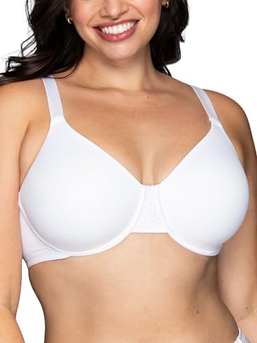 Vanity Fair Women's Beauty Back Smoothing Bra, Minimizes Bust Line up to 1.5", Non Padded Cups up to H, Star White, 34DDD