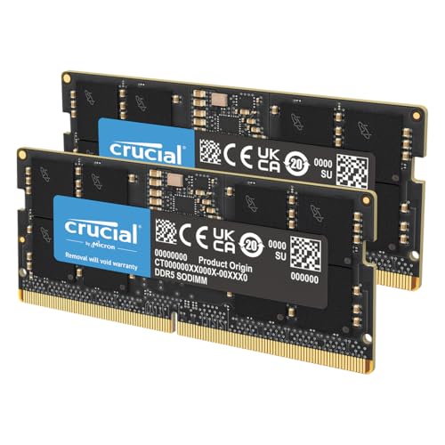 Crucial DDR5 RAM 48GB Kit (2x24GB) 5600MHz SODIMM, Arbeitsspeicher für Laptop/Notebook, Mini PC (auch 5200MHz / 4800MHz) CL46 - CT2K24G56C46S5