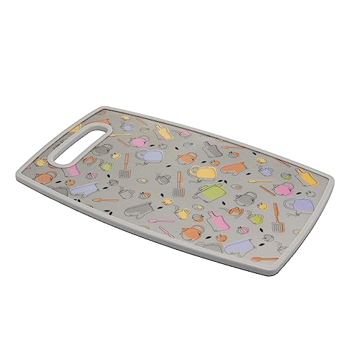 LYOR - Tábua para Corte de Plástico Kitchen Cinza 30cm x 20cm x 1cm