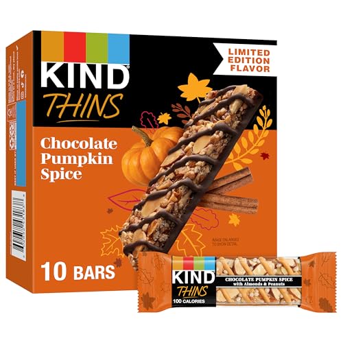 KIND THINS Chocolate Pumpkin Spice with Almonds & Peanuts, Gluten Free, 100 Calorie, Healthy Snacks (Pack of 1, 10 Count Total)
