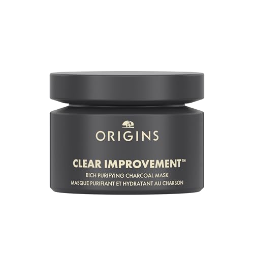 Origins Clear Improvement Rich Purifying Charcoal Face Mask | Purifies Dry Skin | With Bamboo Charcoal, Shea Butter & Clay, 75 ml