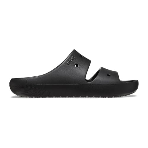 Crocs Classic Sandal V2 - Unisex Sandals - Waterproof - Thermoplastic EVA and TPU Upper - Vegan Construction Black Men's 10, Women's 12 Medium
