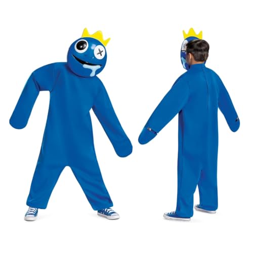 Disguise Blue Costume for Kids, Official Rainbow Friends Costume with Headpiece, Child Size (10-12)