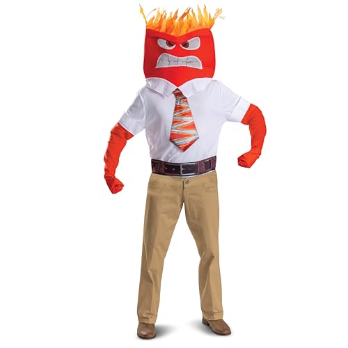 Disguise Inside Out Anger Costume, Official Inside Out Halloween Costume Accessory Kit, Adult Size (50-52)