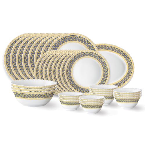 Larah By Borosil Opalware Dinner Set 36Pcs