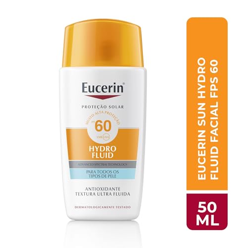 EUCERIN Protetor Solar Facial Ultra Fluido FPS 60 50ml, Hydro Fluid, Antioleosidade, Antioxidante, Rosto, Proteção UVA, ...