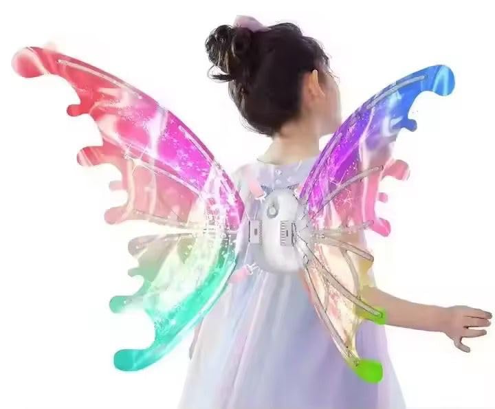 maysida Electric Fairy Wings for Girls, Light Up Moving Butterfly Wings with LED Lights and Music, Toy for Kids as Halloween Valentine Birthday Christmas Party Costume Princess Cosplay Dress Up Gift