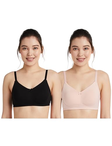 Women's Cotton Stretch Non Padded Wire Free Full Coverage Lift Up Bra