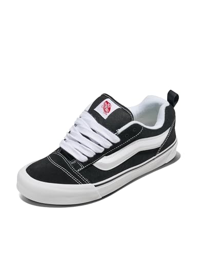 Vans Unisex Knu Skool Shoe | '90s Retro Puffy Low-Top Fashion Sneakers for Men & Women, Black/True White, 5.5/7
