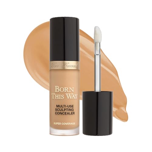 Too Faced Born This Way Super Coverage Multi-Use Concealer | Full Coverage, Non-Comedogenic, Oil Free + Long Lasting Concealer | Hyaluronic Acid, Coconut Water + Alpine Rose | 0.45 Fl Oz, Sand