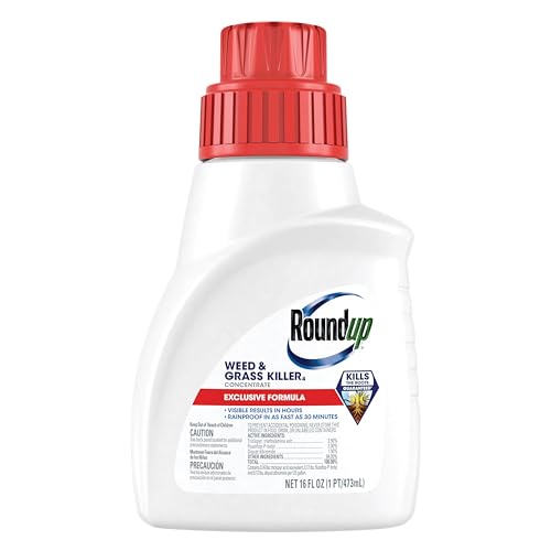 Roundup Weed & Grass Killer₄ Concentrate, Use in and Around Flower Beds, Walkways and Other Areas of Your Yard, 16 fl. oz.