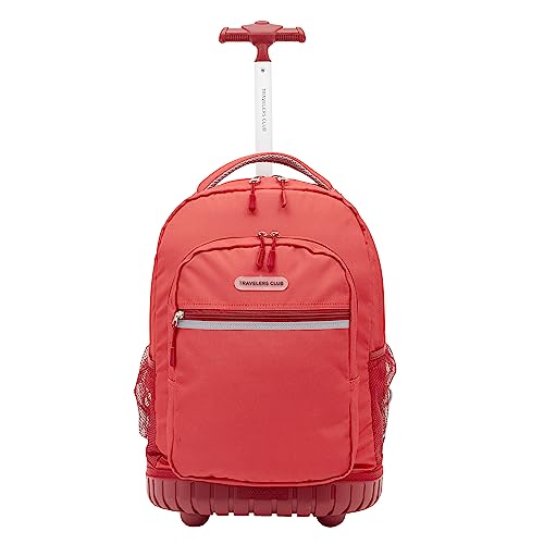 Travelers Club Rolling Backpack, Red, 18 Inch