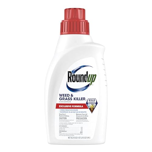 Roundup Weed and Grass Killer₄ Concentrate, Use in and Around Flower Beds, Walkways and Other Areas of Your Yard, 35.2 fl. oz.