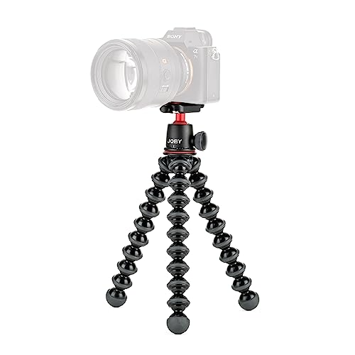 JOBY GorillaPod 3K Kit, Compact Stand 3K and Ballhead for Compact Cameras, Tripod Kit, Travel Tripod for Cameras, Holds Devices up to 6.6lbs, JB91507, Made in Italy, Black/Charcoal