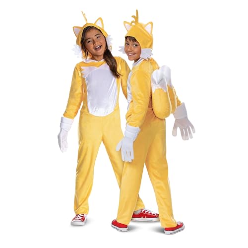 Disguise Sonic Tails Deluxe Costume for Kids, Official Sonic Movie 3 Costume with Inflatable Tail, Child Size (7-8)