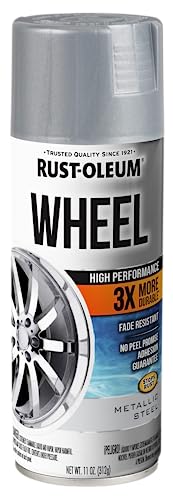 Rust-Oleum 366440 High Performance Wheel Spray Paint, 11 oz, Metallic Steel, (Pack of 1)