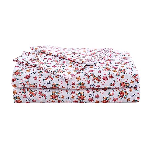 Betsey Johnson Fall Foliage Microfiber Ivory 4 Piece Sheet Set-Queen