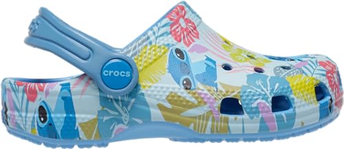 Crocs Kids Stitch Classic Clogs for Kids - Ethylene Vinyl Acetate – Round Toe Design – Pivot Heel Strap (Toddler) Stitch/Floral 6 Toddler M