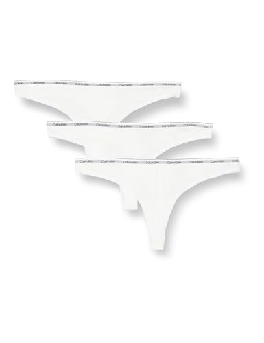 (-23%) Calvin Klein Damen 3er Pack Strings Thong Unterwäsche, Weiß (White/White/White), M