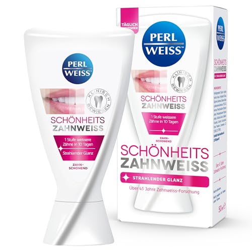 (-19%) PERLWEISS Schönheits Zahnweiss Whitening Zahncreme - mit einzigartigem Pearl Powder gegen Verfärbungen - für sichtbare Zahnaufhellung, strahlenden Glanz & Zahnschmelzschutz, 50 ml
