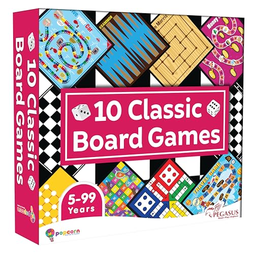 popcorn Games & Puzzles Classic Board Games for Smart Kids|Help to Boost Decision Making,Strategic Thinking and Problem Solving (10 in 1)