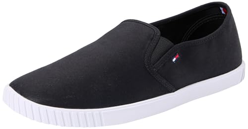 (-39%) Tommy Hilfiger Damen Canvas Sneaker Canvas Slip-On Sneaker Slipper, Schwarz (Black), 37