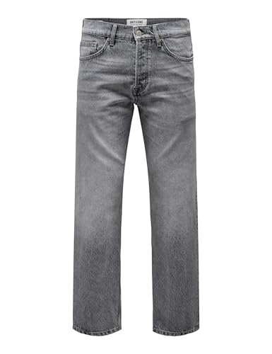 (-18%) Only & Sons Herren Jeans Onsedge STR. One MGD 8202 Dot DNM, Medium Grey Denim, 31W / 32L
