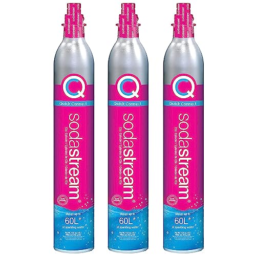 SodaStream CO2 Gas Carbonation Bundle | 3x 60L QuickConnect Cylinders, Pink CQC System - Never run out of CO2 Again - Compatible with Terra, ART, Aqua Fizz, E-Terra, E-DUO, Enso and Gaia